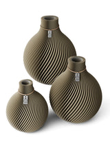 3 Vasen Set Sphere Mystic Mud ICONIC HOME Naturfarbenes Band