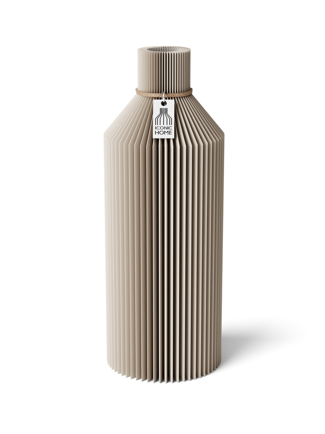 Vase Straight Cozy Greige 24 cm ICONIC HOME Naturfarbenes Band