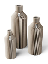 3 Vasen Set Straight Cozy Greige ICONIC HOME Naturfarbenes Band