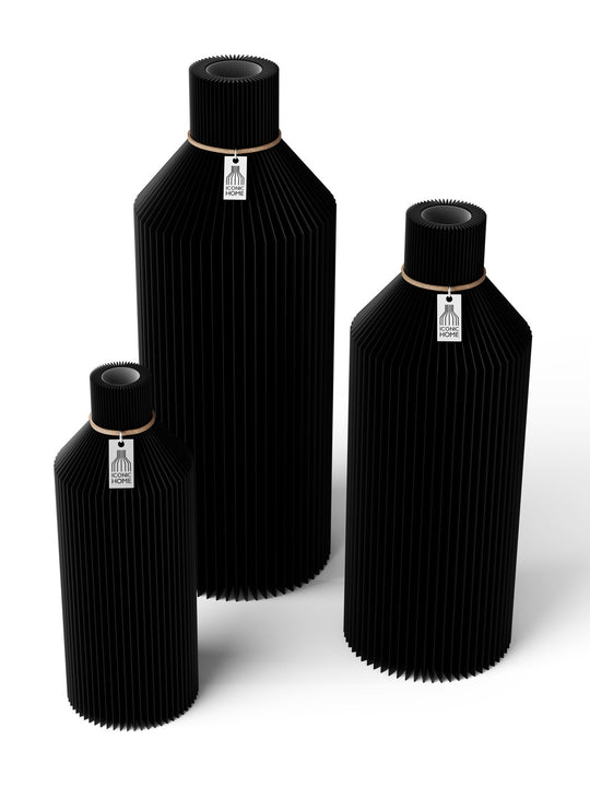 Vase Straight Set de 3 pièces in deep black