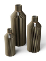 3 Vasen Set Straight Mystic Mud ICONIC HOME Naturfarbenes Band