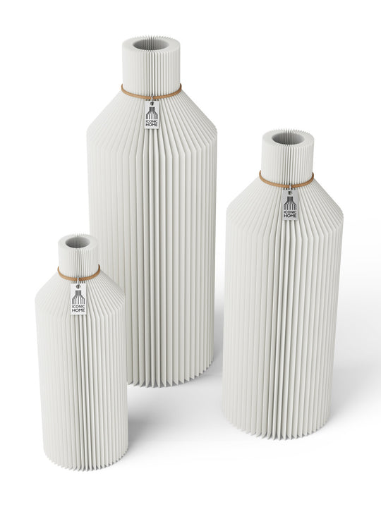 Vase Straight Set de 3 pièces in pure white