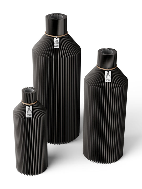 Vase Straight Set de 3 pièces in stormy gray