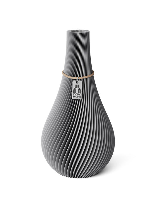 Vase Twist Dreamy Gray 24 cm ICONIC HOME Naturfarbenes and