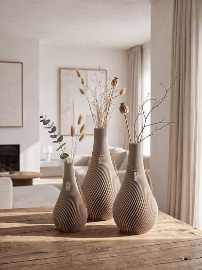 Vase Twist ICONIC HOME cozy greige Set 3 #mood