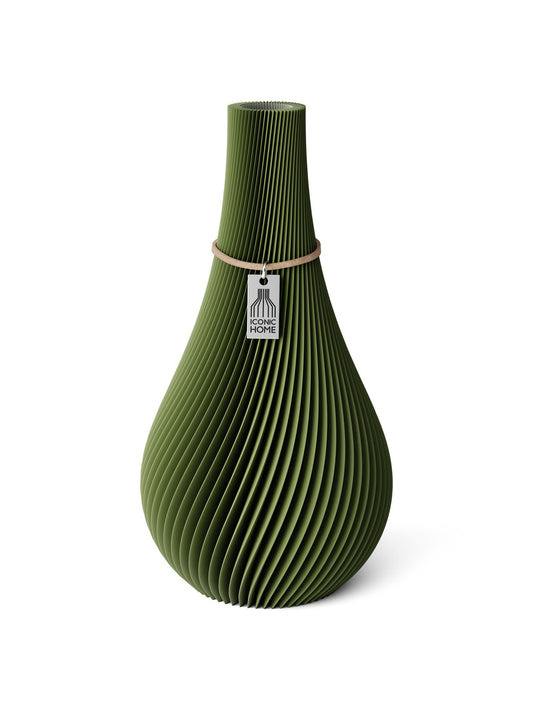Vase Twist Moss Green 24 cm ICONIC HOME Naturfarbenes and