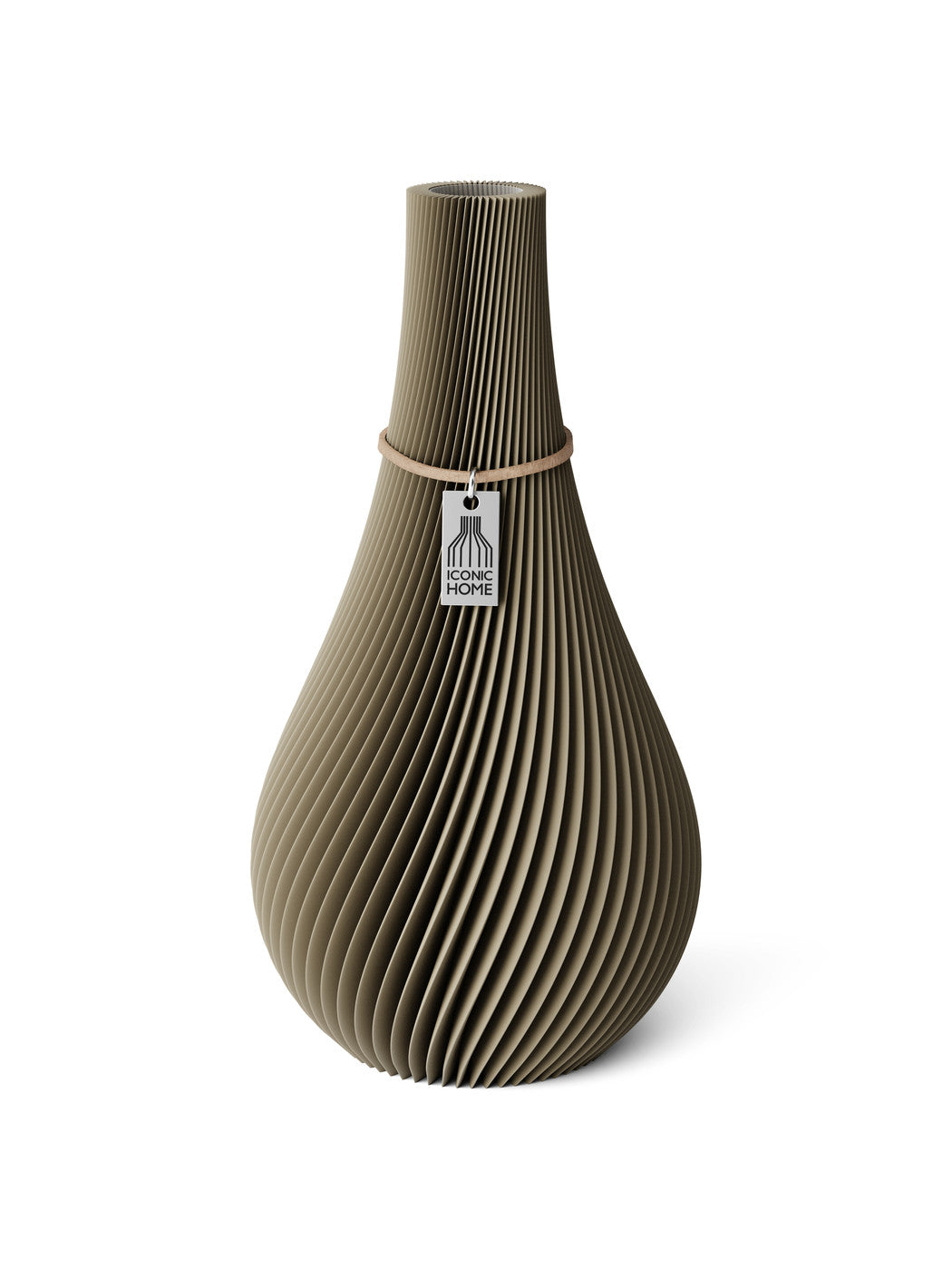 Vase Twist Mystic Mud 24 cm ICONIC HOME Naturfarbenes Band