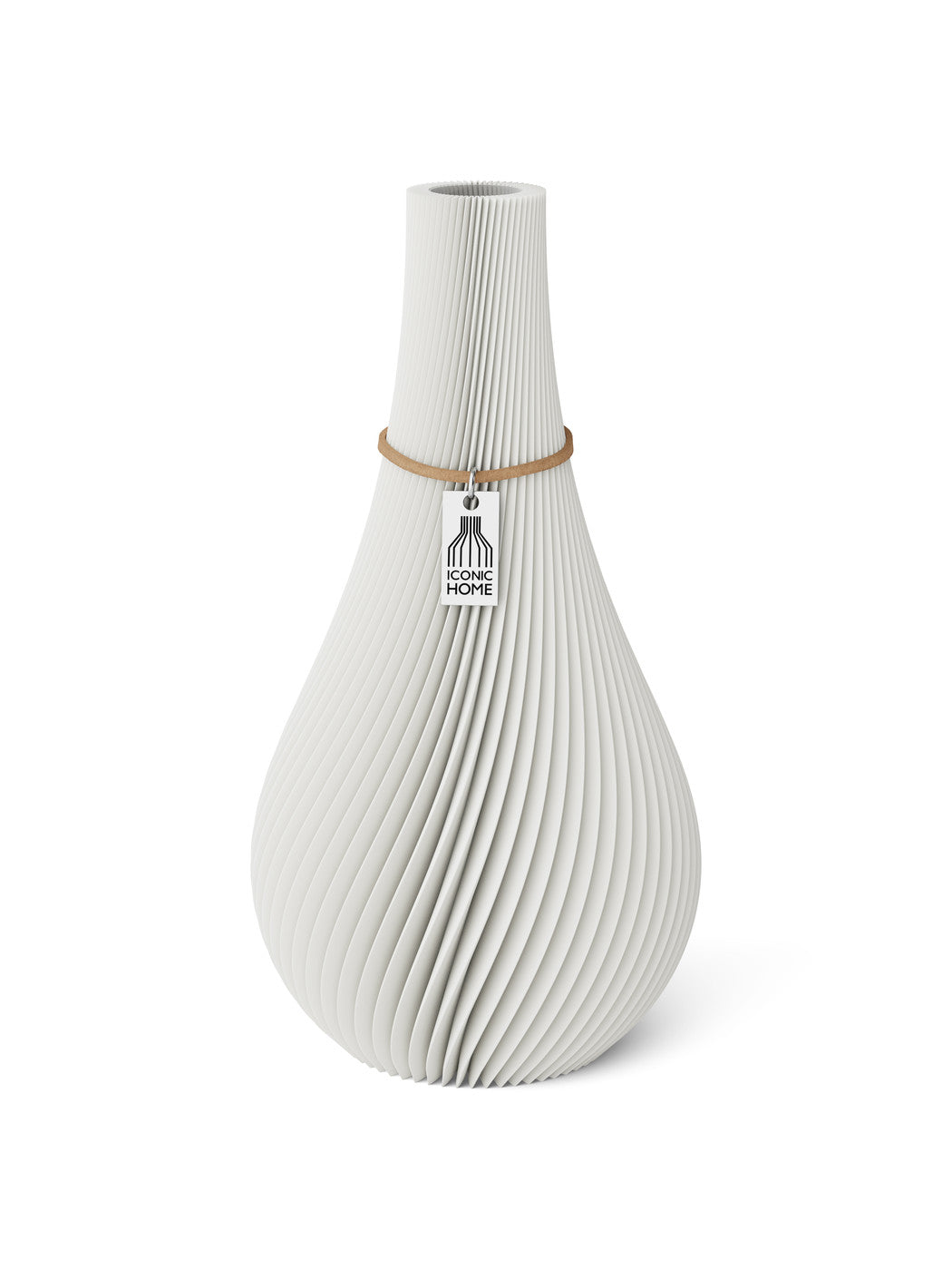 Vase Twist Pure White 24 cm ICONIC HOME Naturfarbenes and