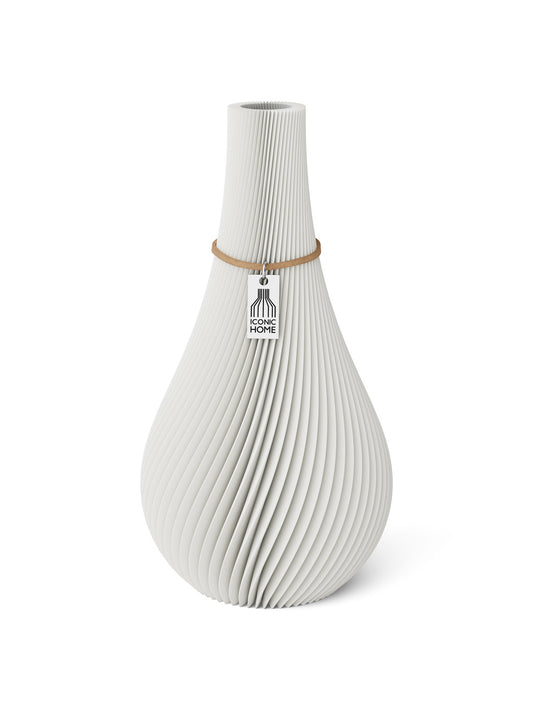 Vase Twist Pure White 24 cm ICONIC HOME Naturfarbenes and