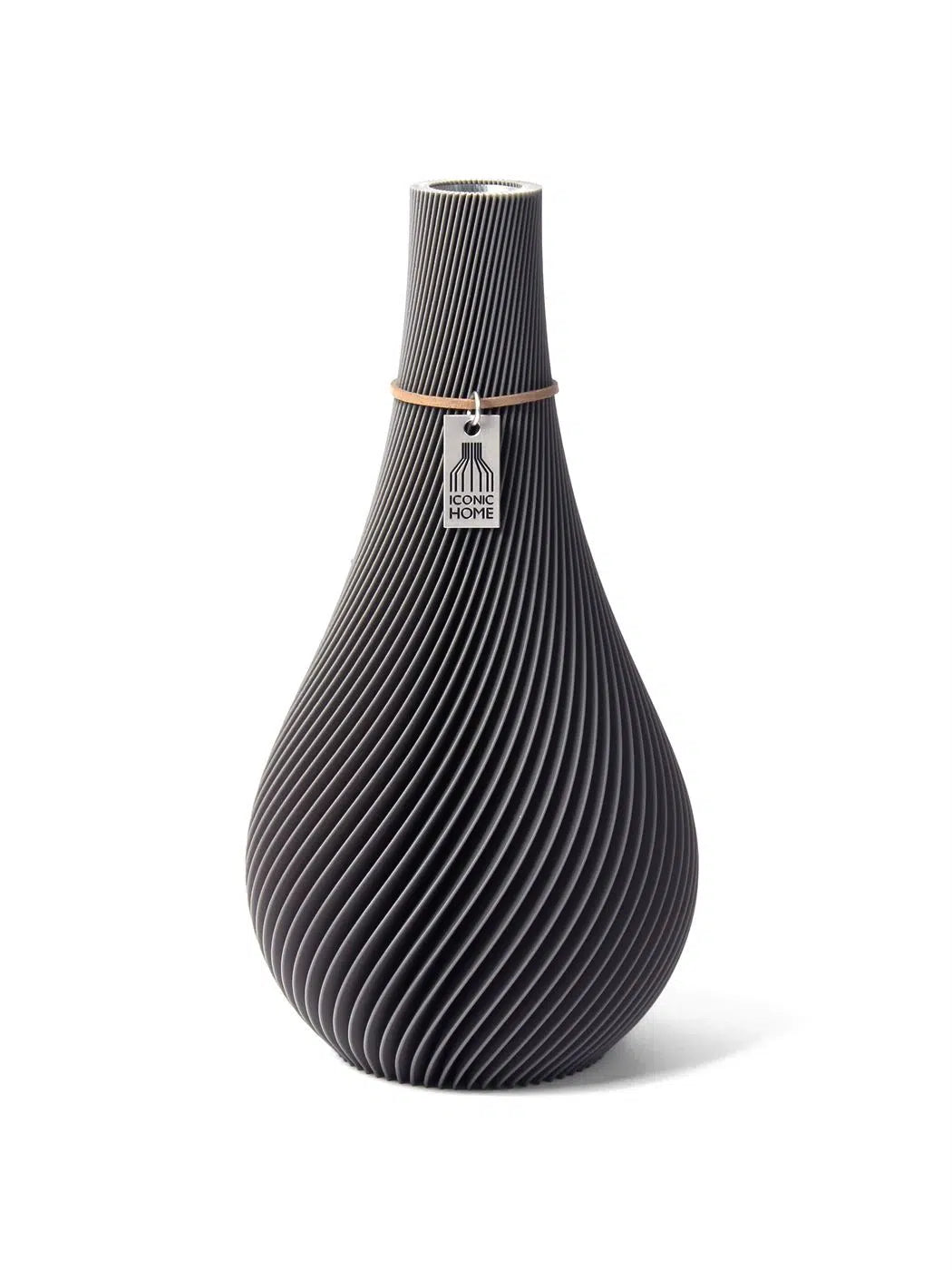 Vase Twist Shadow Grey Small ICONIC HOME