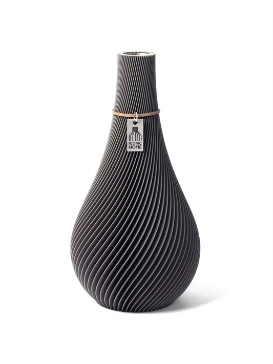Vase Twist Shadow Grey Small ICONIC HOME