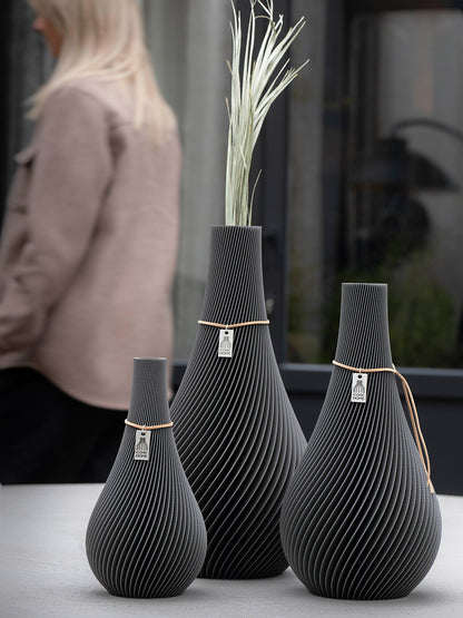 Vase Twist 3er Set Stormy Gray ICONIC HOME #mood